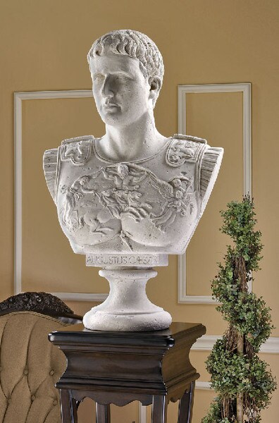 Caesar Augustus Prima Porta Bust Life-Size Statue Armour Breastplate